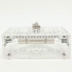 Pre Owned Dolce & Gabbana Silver Plexiglass Cinderella Top Handle Bag