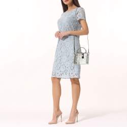 Pre Owned Dolce & Gabbana Silver Plexiglass Cinderella Top Handle Bag