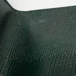 Pre Owned Dolce & Gabbana Green Lizard Embossed Leather Small Miss Monica Top Handle Bag