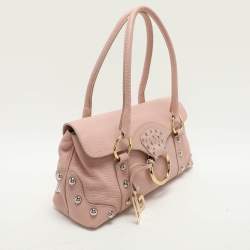 Dolce & Gabbana Pink Leather Embellished Satchel