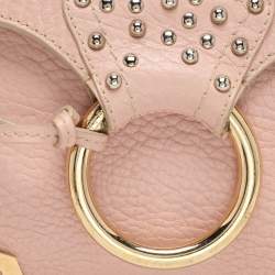 Dolce & Gabbana Pink Leather Embellished Satchel