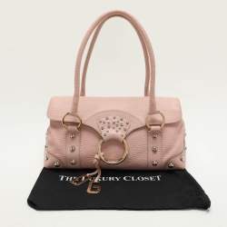 Dolce & Gabbana Pink Leather Embellished Satchel