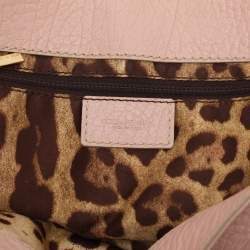 Dolce & Gabbana Pink Leather Embellished Satchel