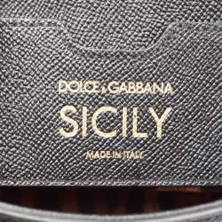 Pre Owned Dolce & Gabbana Black Leather Medium Miss Sicily Top Handle Bag