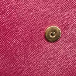 Pre Owned Dolce & Gabbana Magenta Leather Medium Miss Sicily Top Handle Bag