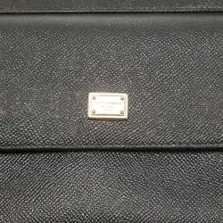 مملوكة مسبقًا Dolce & Gabbana Black Leather Small Studded Miss Sicily Top Handle Bag