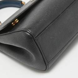 مملوكة مسبقًا Dolce & Gabbana Black Leather Small Studded Miss Sicily Top Handle Bag