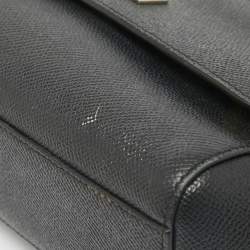 مملوكة مسبقًا Dolce & Gabbana Black Leather Small Studded Miss Sicily Top Handle Bag