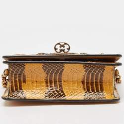 Dolce & Gabbana Yellow Snakeskin Leather DG Miss Ginevra Shoulder Bag