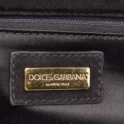 Dolce & Gabbana Black Brocade Fabric Frame Clutch