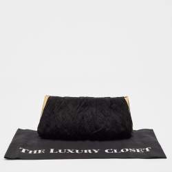 Dolce & Gabbana Black Brocade Fabric Frame Clutch