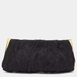 Dolce & Gabbana Black Brocade Fabric Frame Clutch