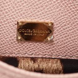 Pre Owned Dolce & Gabbana Baby Pink Leather Mini Sicily Bag