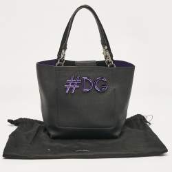 Dolce & Gabbana Black Leather Beatrice Tote