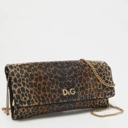 Pre Owned Dolce & Gabbana Black Crystals Satin Sasha Chain Bag