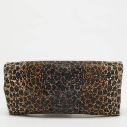 Pre Owned Dolce & Gabbana Black Crystals Satin Sasha Chain Bag