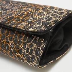 Pre Owned Dolce & Gabbana Black Crystals Satin Sasha Chain Bag