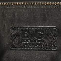 Pre Owned Dolce & Gabbana Black Crystals Satin Sasha Chain Bag