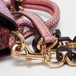 Pre Owned Dolce & Gabbana Multicolor Python Miss Lantana Top Handle Bag