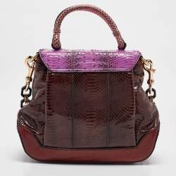 Pre Owned Dolce & Gabbana Multicolor Python Miss Lantana Top Handle Bag