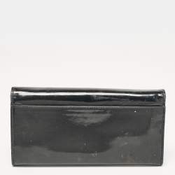 Dolce & Gabbana Black Patent Leather Logo Flap Continental Wallet