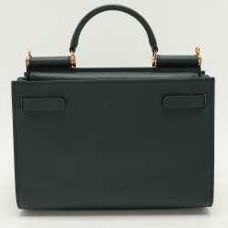 Dolce & Gabbana Green Leather Sicily 62 Satchel