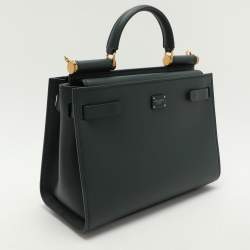 Dolce & Gabbana Green Leather Sicily 62 Satchel