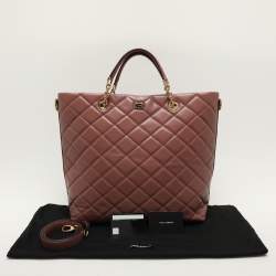 Dolce & Gabbana Beige Quilted Leather Chain Shopper Tote