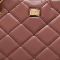 Dolce & Gabbana Beige Quilted Leather Chain Shopper Tote