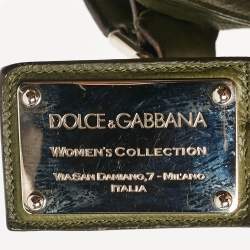 Dolce & Gabbana Olive Green Leather Miss Catch Satchel