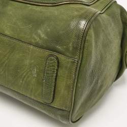 Dolce & Gabbana Olive Green Leather Miss Catch Satchel