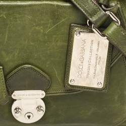 Dolce & Gabbana Olive Green Leather Miss Catch Satchel