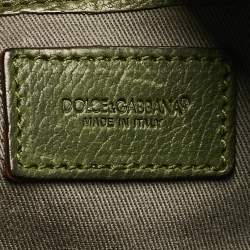 Dolce & Gabbana Olive Green Leather Miss Catch Satchel