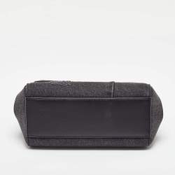 Pre Owned Dolce & Gabbana Black Patchwork Distressed Denim Medium Sicily Top Handle Bag