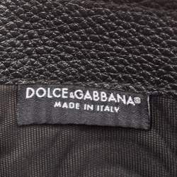 Pre Owned Dolce & Gabbana Black Leather Zip Continental Wallet