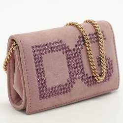 Dolce & Gabbana Lilac Suede Wallet On Chain