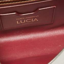 Dolce & Gabbana Grey Lizard Embossed Leather Small Lucia Top Handle Bag
