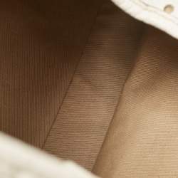 مملوكة مسبقًا Dolce & Gabbana White Perforated Leather Drawstring Shoulder Bag