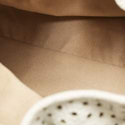 مملوكة مسبقًا Dolce & Gabbana White Perforated Leather Drawstring Shoulder Bag