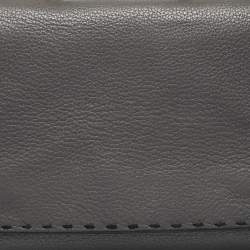 Dolce & Gabbana Grey Leather Miss Sicily Stitch Top Handle Bag