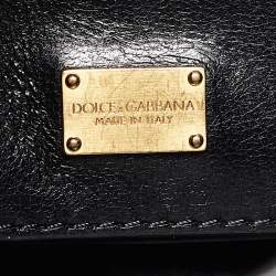 Dolce & Gabbana Grey Leather Miss Sicily Stitch Top Handle Bag