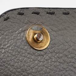 Dolce & Gabbana Grey Leather Miss Sicily Stitch Top Handle Bag