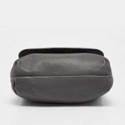 Dolce & Gabbana Grey Leather Miss Sicily Stitch Top Handle Bag