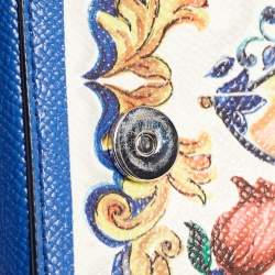 Pre Owned Dolce & Gabbana Multicolor Dauphine Majolica Leather Miss Sicily Top Handle Bag