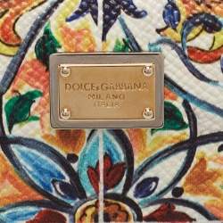 Pre Owned Dolce & Gabbana Multicolor Dauphine Majolica Leather Miss Sicily Top Handle Bag
