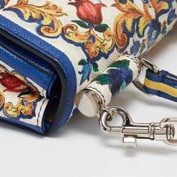 Pre Owned Dolce & Gabbana Multicolor Dauphine Majolica Leather Miss Sicily Top Handle Bag