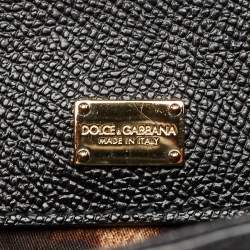 Dolce & Gabbana Black Leather Large Miss Sicily Top Handle Bag