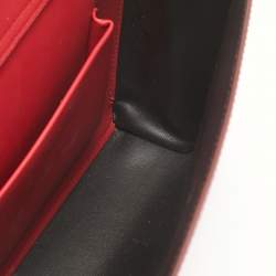 Pre Owned Dolce & Gabbana Red Leather Medium Sicily 62 Top Handle Bag