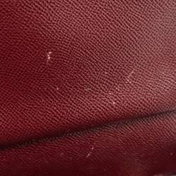 Pre Owned Dolce & Gabbana Burgundy Leather Medium Miss Sicily Top Handle Bag