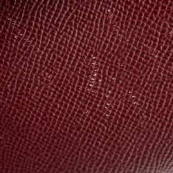 Pre Owned Dolce & Gabbana Burgundy Leather Medium Miss Sicily Top Handle Bag